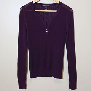 Victoria's Secret Open Knit Henley Long Sleeve Top Y2K Elena Gilbert Vampire